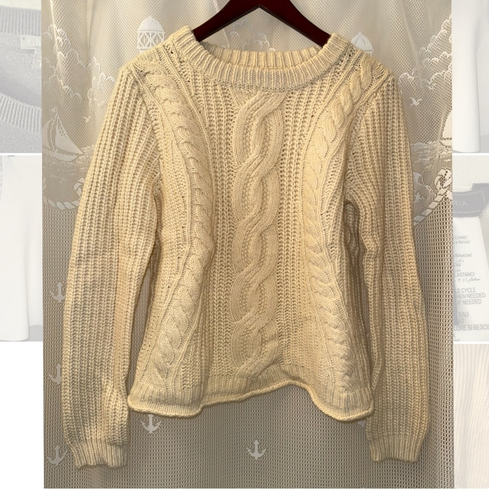 Michael Kors Ivory Cable Knit Sweater Size Small